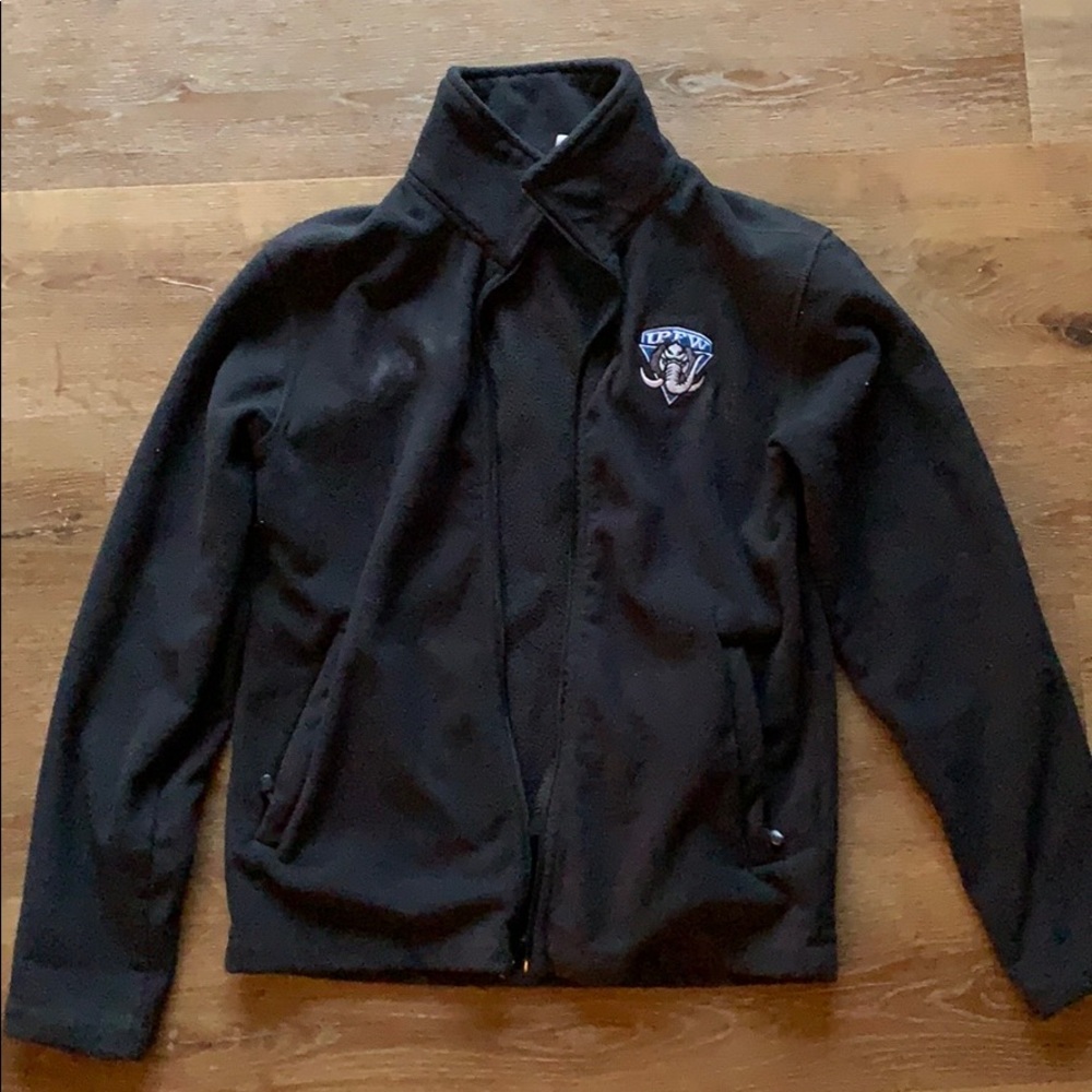 Charcoal Dark Grey IPFW zippered fleece jacket